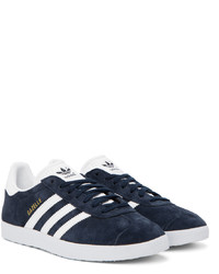 dunkelblaue Leder niedrige Sneakers von adidas Originals