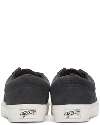 dunkelblaue Leder niedrige Sneakers von Vans