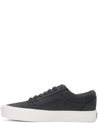 dunkelblaue Leder niedrige Sneakers von Vans