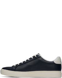 dunkelblaue Leder niedrige Sneakers von Ps By Paul Smith