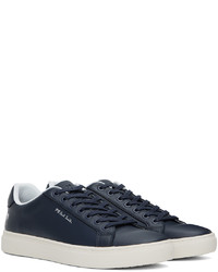 dunkelblaue Leder niedrige Sneakers von Ps By Paul Smith