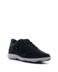 dunkelblaue Leder niedrige Sneakers von Geox