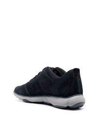 dunkelblaue Leder niedrige Sneakers von Geox