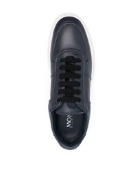 dunkelblaue Leder niedrige Sneakers von Moncler