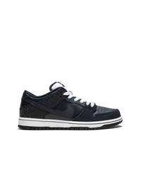 dunkelblaue Leder niedrige Sneakers von Nike