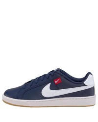 dunkelblaue Leder niedrige Sneakers von Nike Sportswear