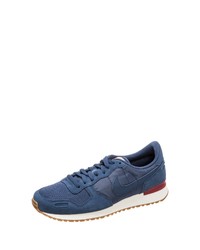 dunkelblaue Leder niedrige Sneakers von Nike Sportswear