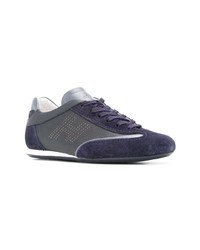 dunkelblaue Leder niedrige Sneakers von Hogan