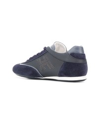 dunkelblaue Leder niedrige Sneakers von Hogan