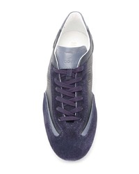 dunkelblaue Leder niedrige Sneakers von Hogan