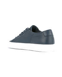 dunkelblaue Leder niedrige Sneakers von Common Projects