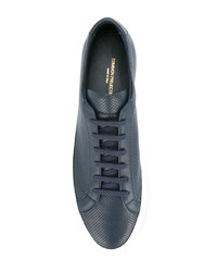 dunkelblaue Leder niedrige Sneakers von Common Projects