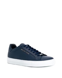 dunkelblaue Leder niedrige Sneakers von Philipp Plein