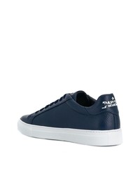 dunkelblaue Leder niedrige Sneakers von Philipp Plein