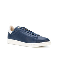 dunkelblaue Leder niedrige Sneakers von adidas