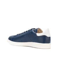 dunkelblaue Leder niedrige Sneakers von adidas