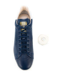 dunkelblaue Leder niedrige Sneakers von adidas