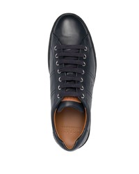 dunkelblaue Leder niedrige Sneakers von Bally