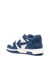 dunkelblaue Leder niedrige Sneakers von Off-White