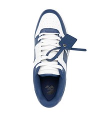 dunkelblaue Leder niedrige Sneakers von Off-White