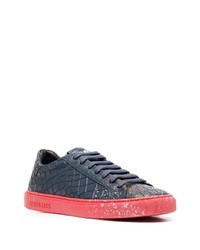 dunkelblaue Leder niedrige Sneakers von Hide&Jack