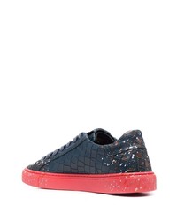 dunkelblaue Leder niedrige Sneakers von Hide&Jack