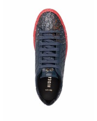 dunkelblaue Leder niedrige Sneakers von Hide&Jack