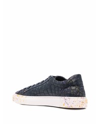 dunkelblaue Leder niedrige Sneakers von Hide&Jack