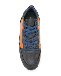 dunkelblaue Leder niedrige Sneakers von Philippe Model