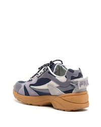 dunkelblaue Leder niedrige Sneakers von Fila