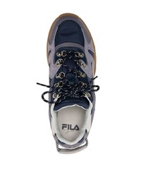 dunkelblaue Leder niedrige Sneakers von Fila