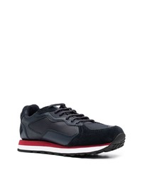 dunkelblaue Leder niedrige Sneakers von Armani Exchange