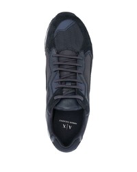 dunkelblaue Leder niedrige Sneakers von Armani Exchange
