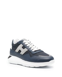 dunkelblaue Leder niedrige Sneakers von Hogan