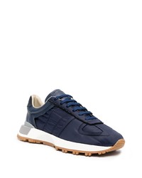 dunkelblaue Leder niedrige Sneakers von Maison Margiela