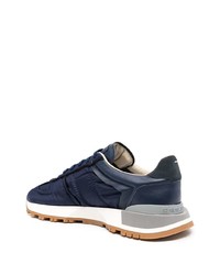 dunkelblaue Leder niedrige Sneakers von Maison Margiela