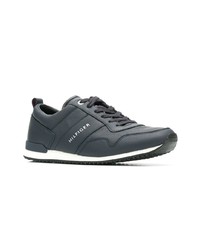 dunkelblaue Leder niedrige Sneakers von Tommy Hilfiger