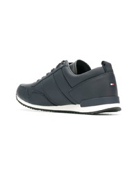 dunkelblaue Leder niedrige Sneakers von Tommy Hilfiger