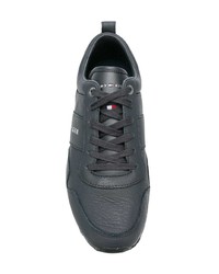 dunkelblaue Leder niedrige Sneakers von Tommy Hilfiger