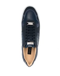 dunkelblaue Leder niedrige Sneakers von Philipp Plein