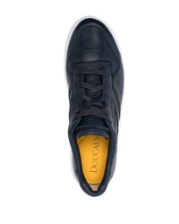dunkelblaue Leder niedrige Sneakers von Doucal's