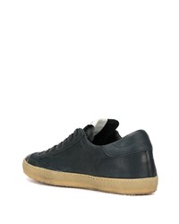 dunkelblaue Leder niedrige Sneakers von Philippe Model Paris