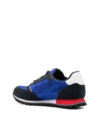 dunkelblaue Leder niedrige Sneakers von BOSS