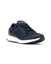 dunkelblaue Leder niedrige Sneakers von adidas