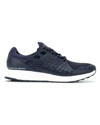 dunkelblaue Leder niedrige Sneakers von adidas