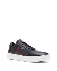 dunkelblaue Leder niedrige Sneakers von Canali