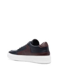 dunkelblaue Leder niedrige Sneakers von Canali