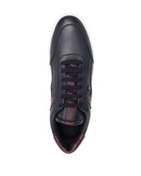 dunkelblaue Leder niedrige Sneakers von Canali