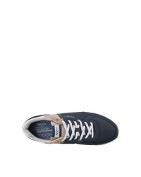 dunkelblaue Leder niedrige Sneakers von Pepe Jeans