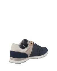 dunkelblaue Leder niedrige Sneakers von Pepe Jeans